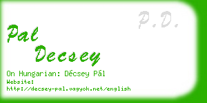 pal decsey business card