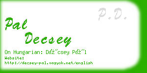 pal decsey business card